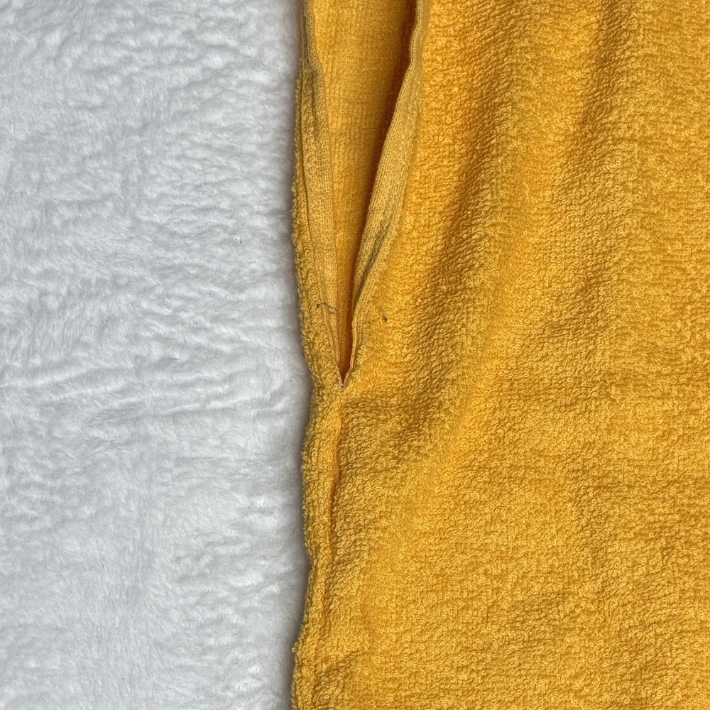 VTG Handmade Yellow Terry Cloth Swim Cover Up Striped Beach Pool Sleeveless 70s - Picture 2 of 3